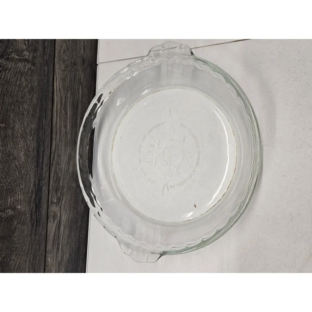 Pyrex 75th Anniversary Glass Pie Plate 9.5 Inch 24cm Fluted Dish 229 A 1915-1990